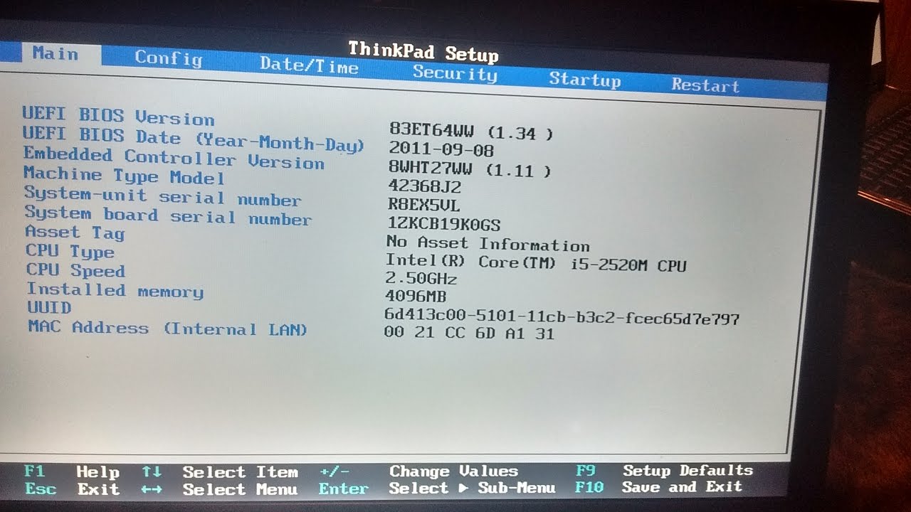 how to update serial number in bios lenovo g580